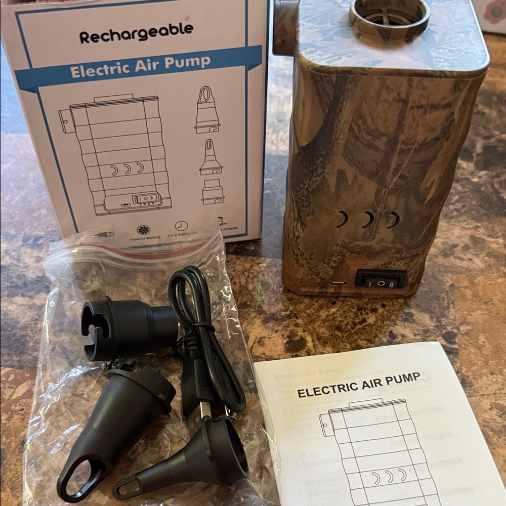Source Unknown Rechargeable Electric Air Pump - Black and Brown